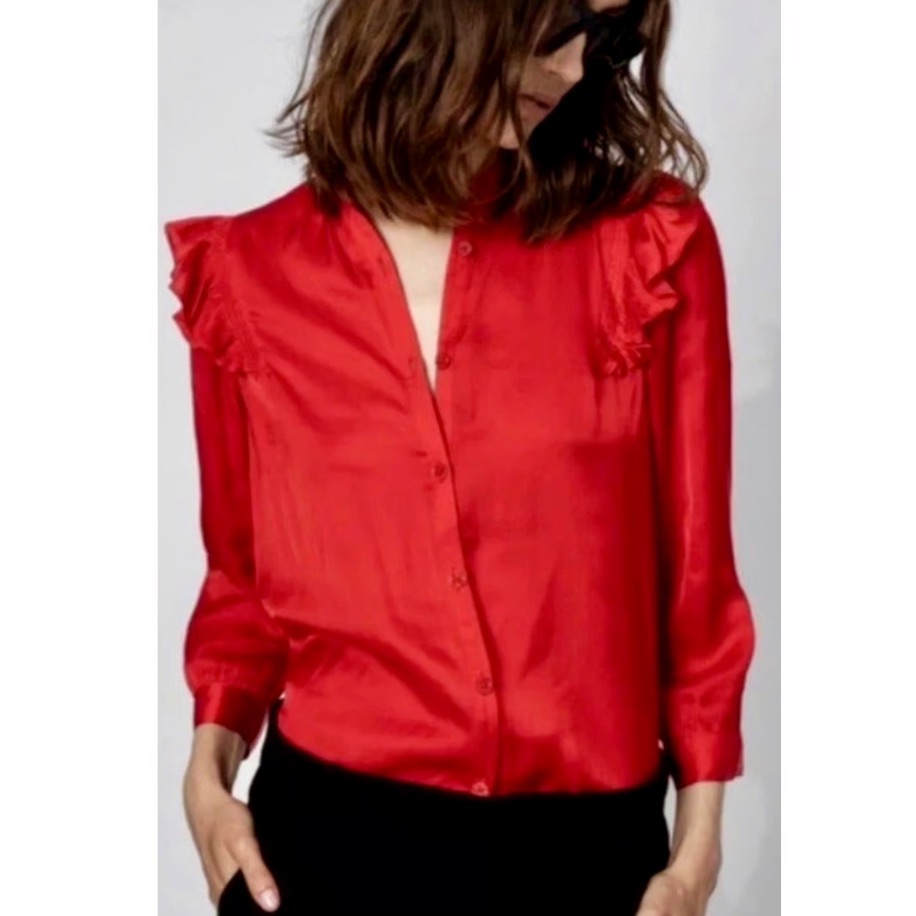 Zadig & Voltaire Scarlet Satin Blouse